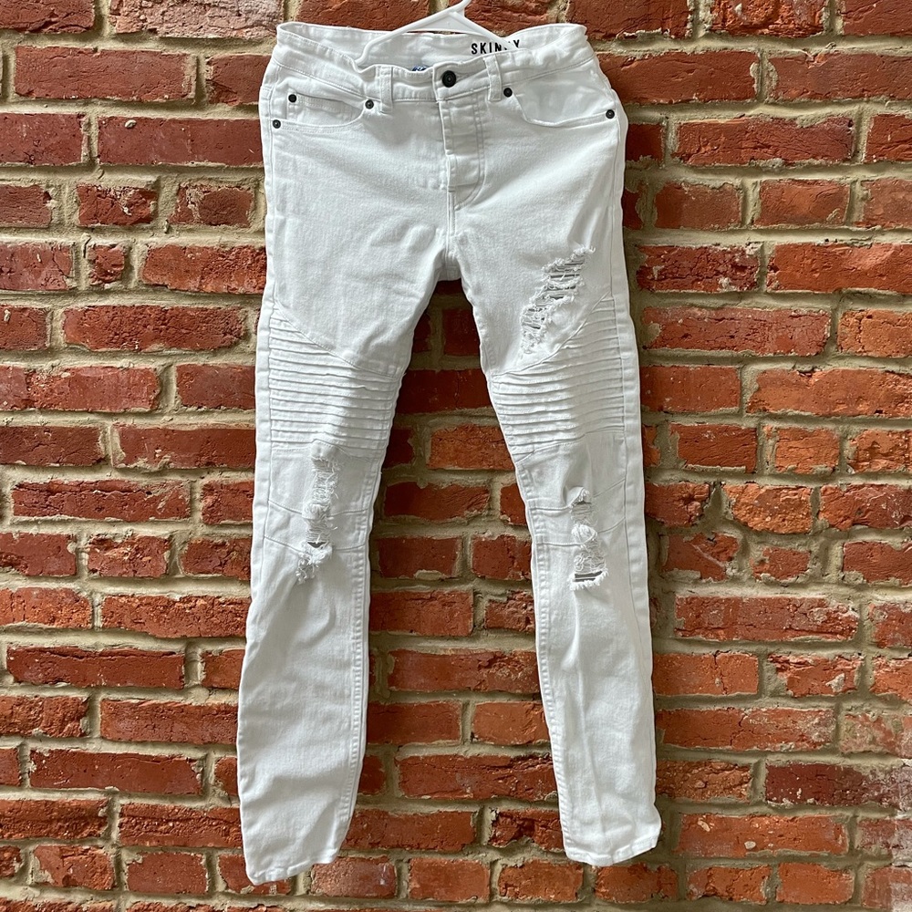 White Moto Jeans - Men’s 28x30